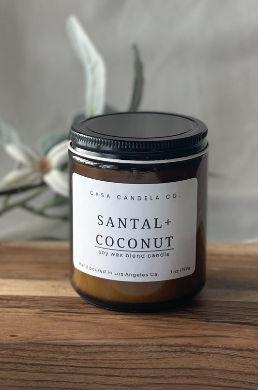Santal + Coconut Scented Soy Candle | Hand-Poured